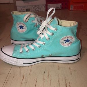 Converse high tops. Turquoise